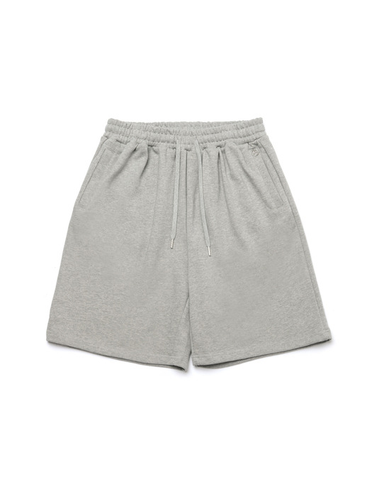 pintuck french terry half pants_grey