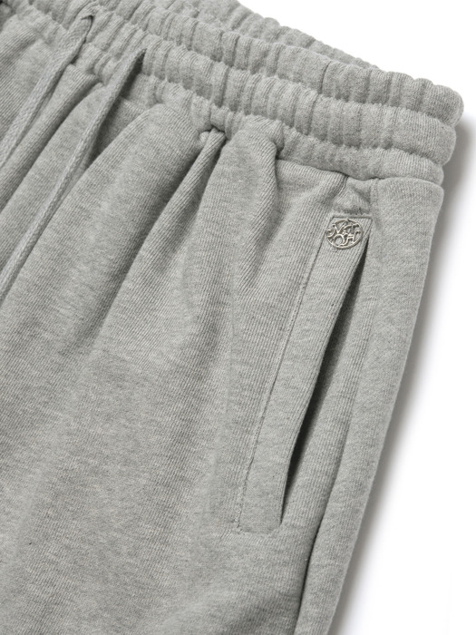 pintuck french terry half pants_grey