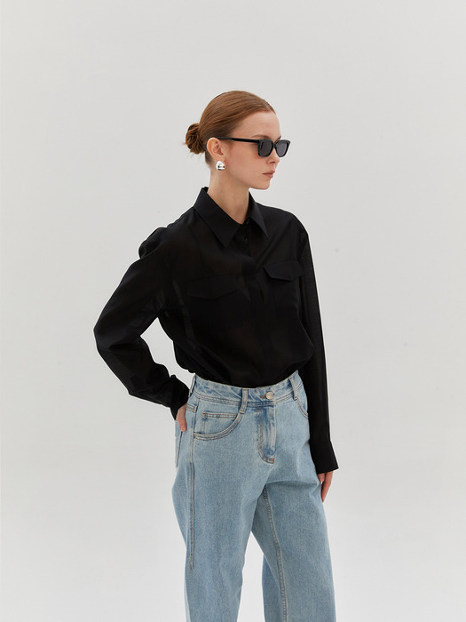 FRONT OUT POCKET SHIRT_BLACK