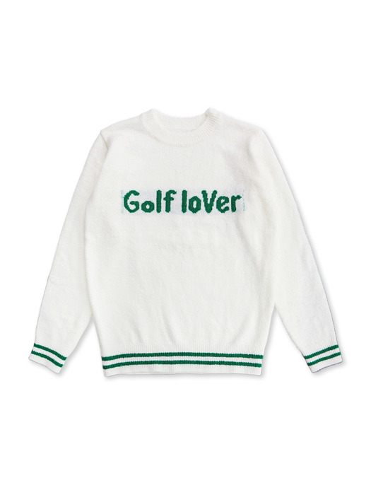 골프러버 배색 스웨터 WHITE