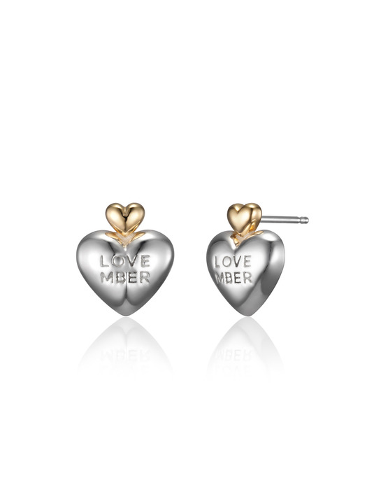 [silver 925] Double Heart Studs