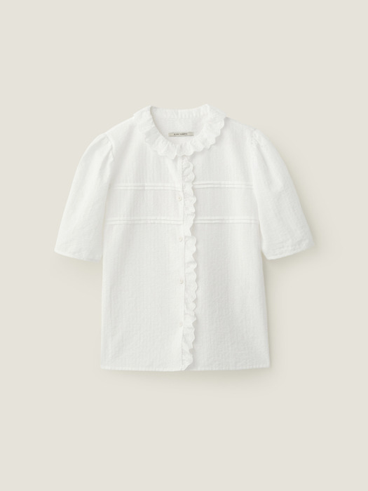 [단독]Lace collar vintage blouse - Off white