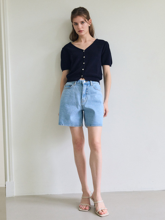 HALF DENIM PANTS / LIGHT BLUE