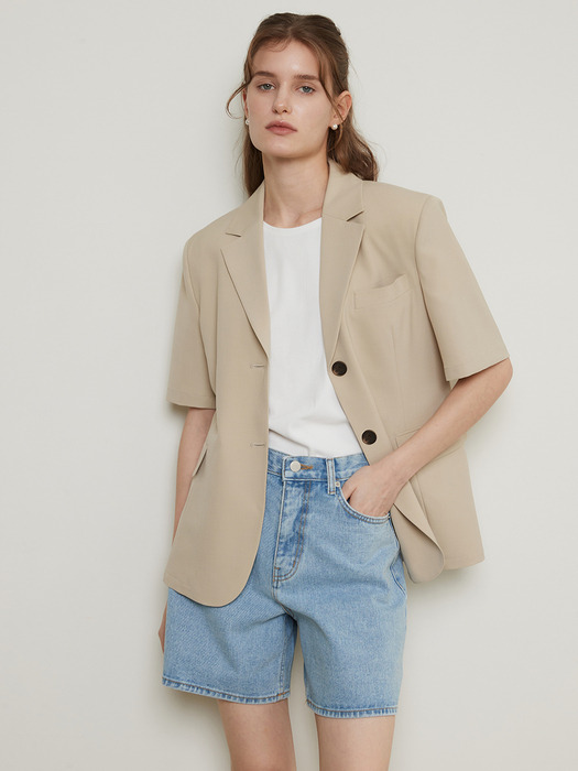 HALF DENIM PANTS / LIGHT BLUE