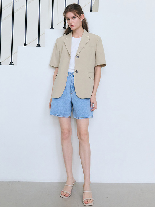 HALF DENIM PANTS / LIGHT BLUE