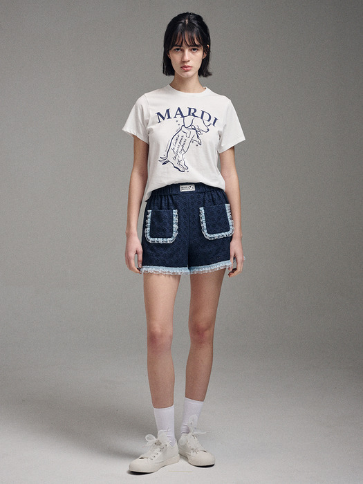 SLIM TSHIRT SWING THE TAIL DDANJI_IVORY NAVY