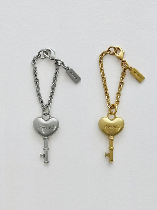 Mini Heart Key Charm_2Colors