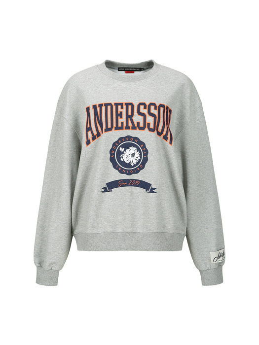 [인플루언서 우영 pick](WOMEN) ADSB COLLEGE LOGO SWEATSHIRTS atb1301w(M.GREY)