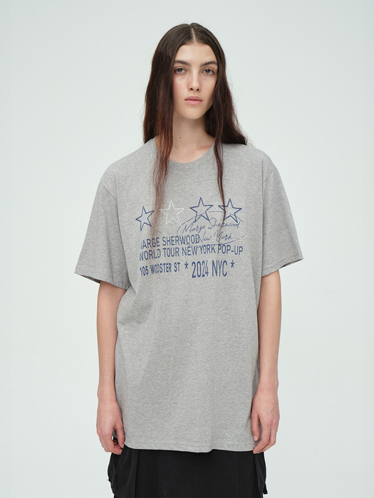 NEW YORK STAR T-SHIRT_melange grey