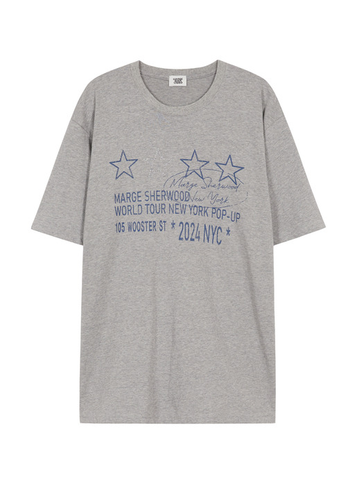 NEW YORK STAR T-SHIRT_melange grey