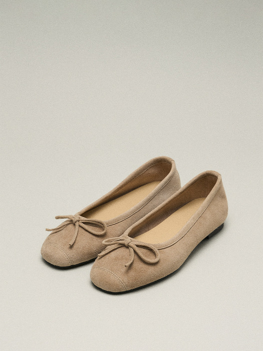 Ribbon Flat Suede Beige 리본 플랫 스웨이드 베이지