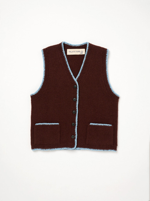 Via Granny knit vest (Burgundy)