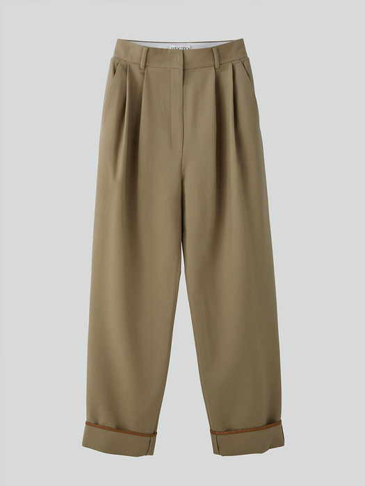 TUCKED DETAIL WIDE PANTS (2COLORS)