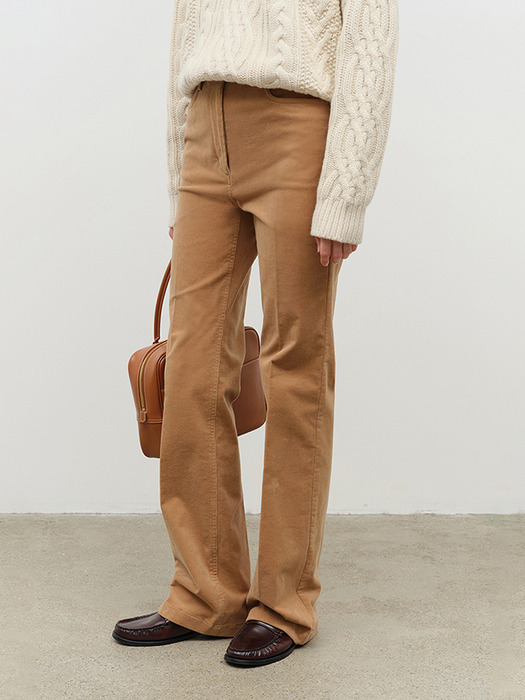 70S SEMI-FLARE CORDUROY SLACKS BEIGE_UDPA4D230I2