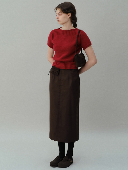 boat-neck half knit (deep red)