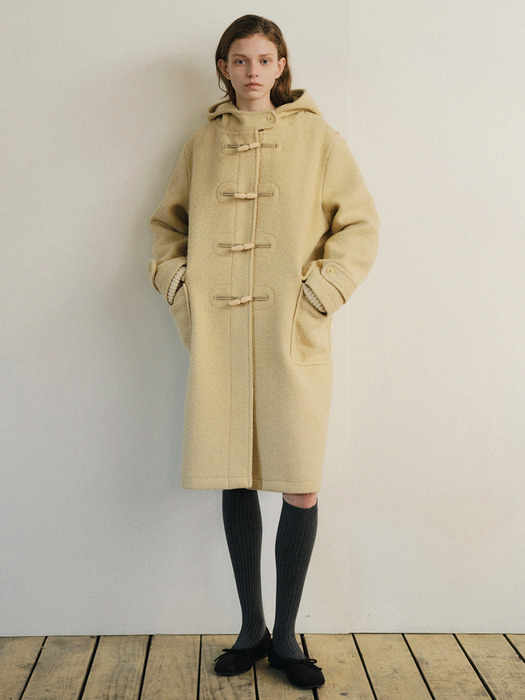 Angora Toi Hooded Duffle Coat (Butter)