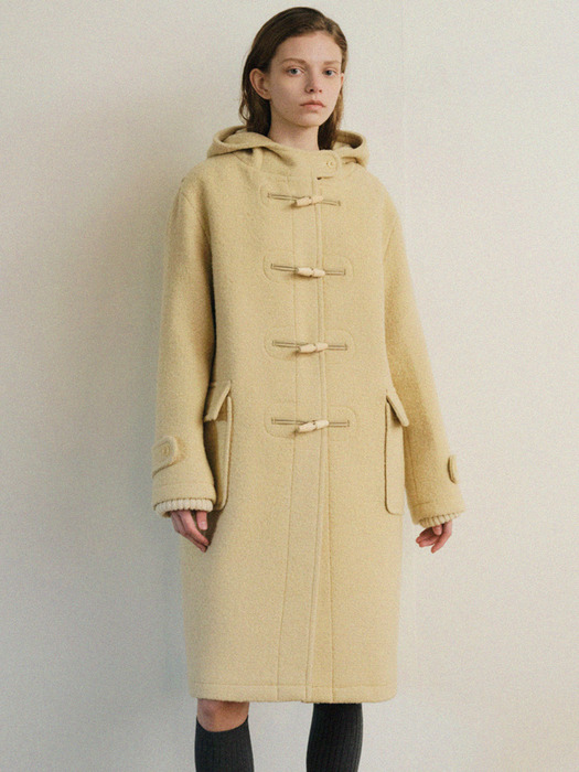 Angora Toi Hooded Duffle Coat (Butter)