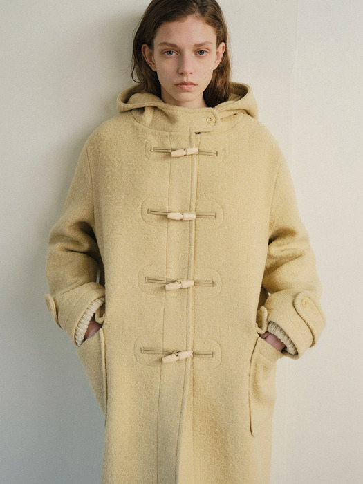 Angora Toi Hooded Duffle Coat (Butter)