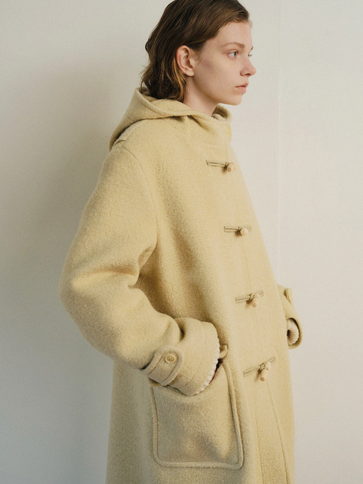 Angora Toi Hooded Duffle Coat (Butter)