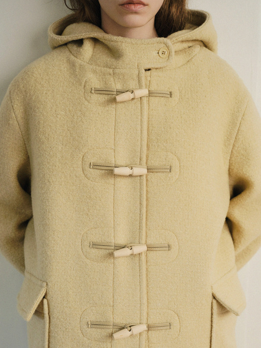 Angora Toi Hooded Duffle Coat (Butter)