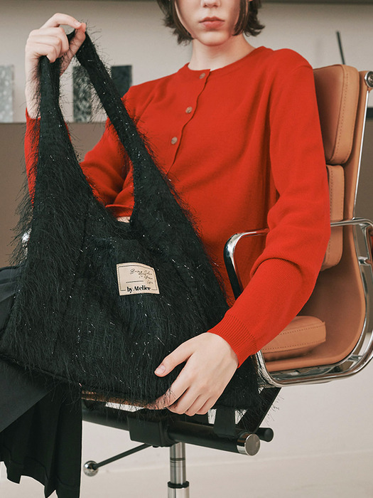 [by Atelier] EASY HOBO BAG_HAIRY BLACK