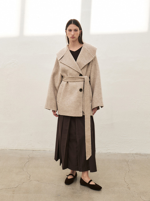 RTF CAMEL HAIR WIDE COLLAR HALF COAT [HAND MADE]_2COLORS