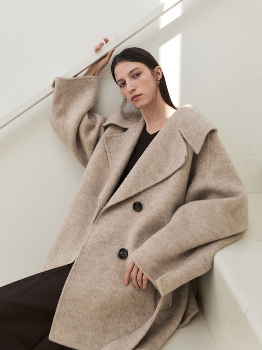 RTF CAMEL HAIR WIDE COLLAR HALF COAT [HAND MADE]_2COLORS