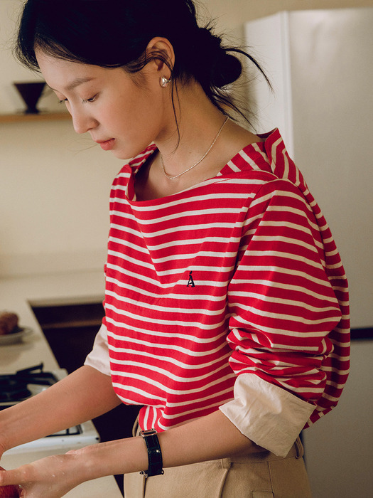 Q Rollup Boat Neck Tshirt_6colors