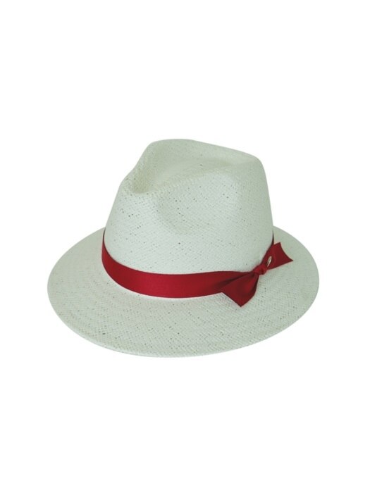 [UNISEX] basic mannish panama hat white (7 ribbon color)