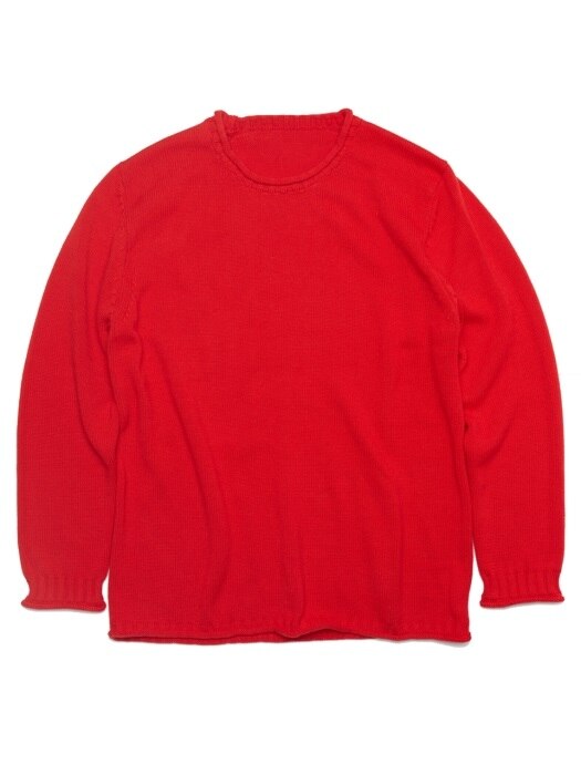 [UNISEX] COTTON ROLLING SWEATER [RED]