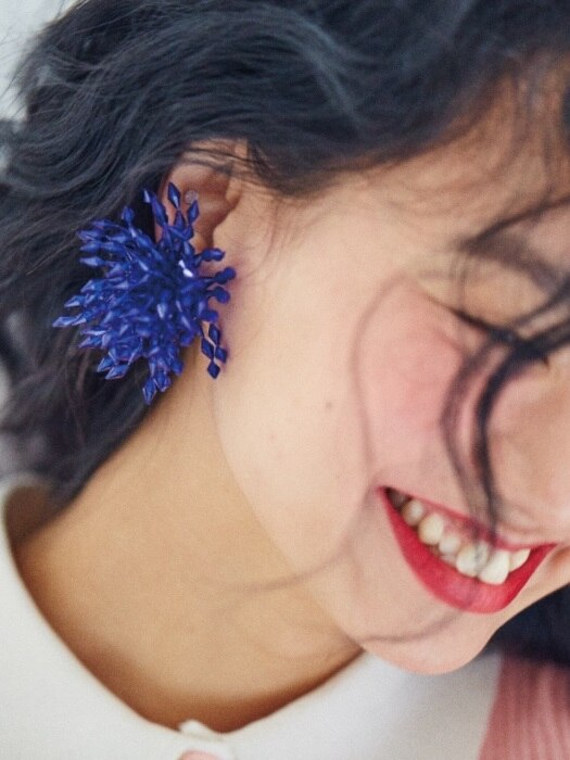blue firecracker earring