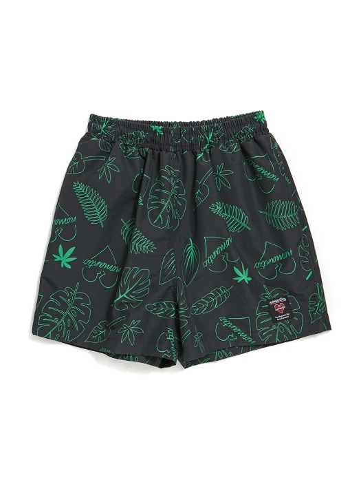 SUMMER NOMANTIC PATTERN SWIM PANTS GREEN