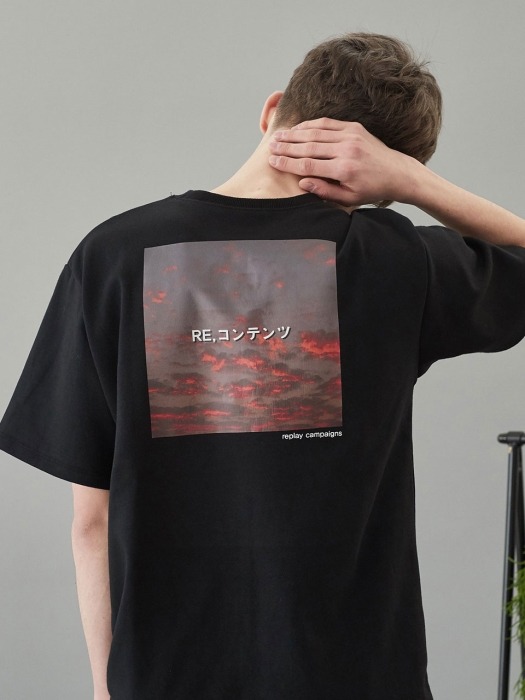 black replay campaign 1/2 tee (pink)