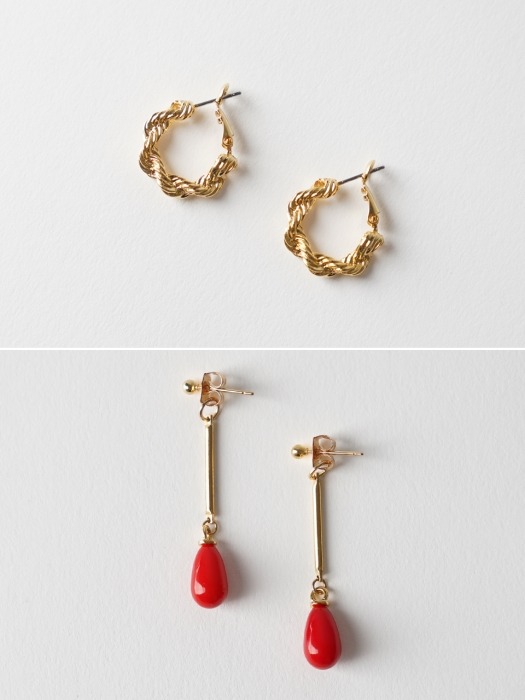 Berry ```````drop``````` Earrings Set