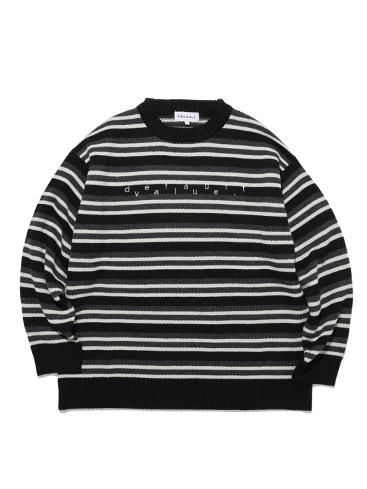 DV LOGO STRIPE KNIT(BLACK)