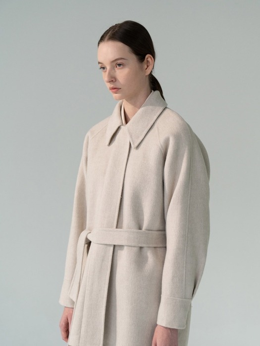 Wool zip­up shirt coat