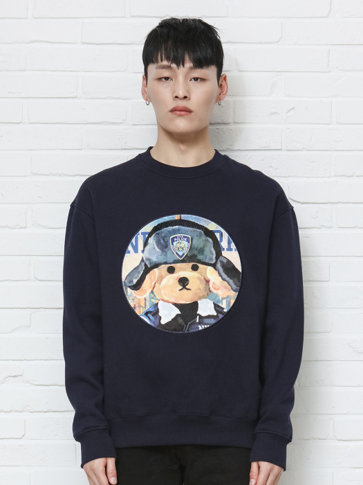 기모 ILP NYPD DOG PATCH SWEAT-SHIRTS NAVY