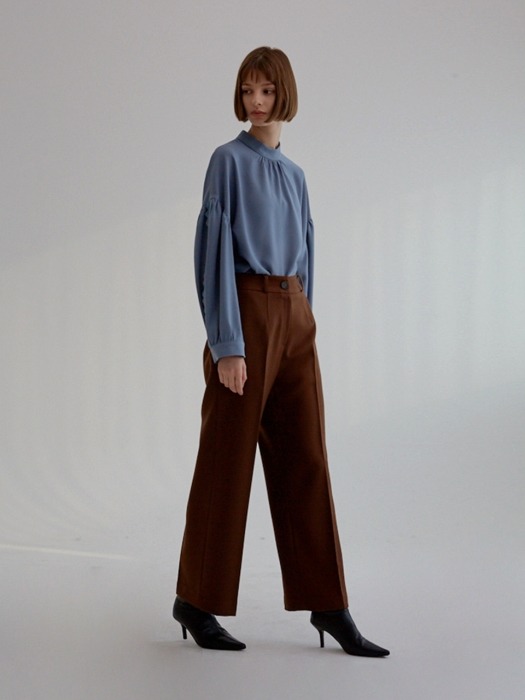 STRAIGHT WIDE FIT PANTS BROWN