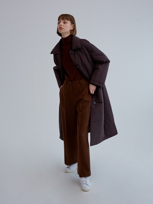 STRAIGHT WIDE FIT PANTS BROWN