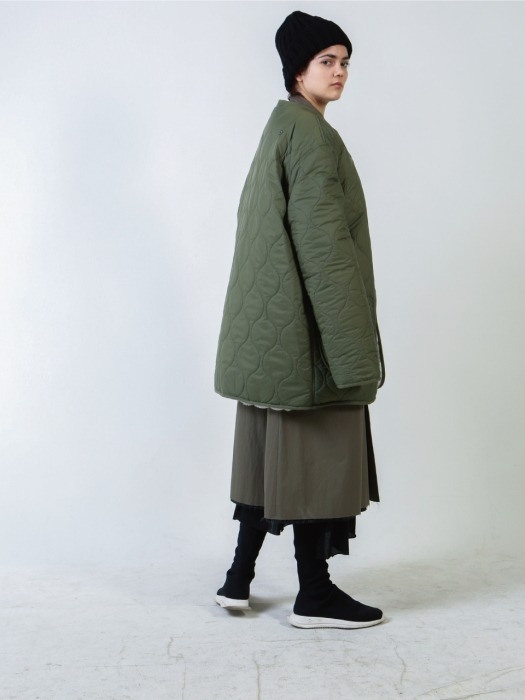 [UNISEX BRAND] HOURGLASS FUR JACKET_KHAKI