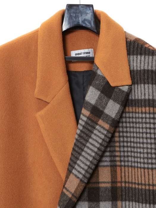 [ 19FW SAMPLE SALE ] SOLID CHECK MIX COAT
