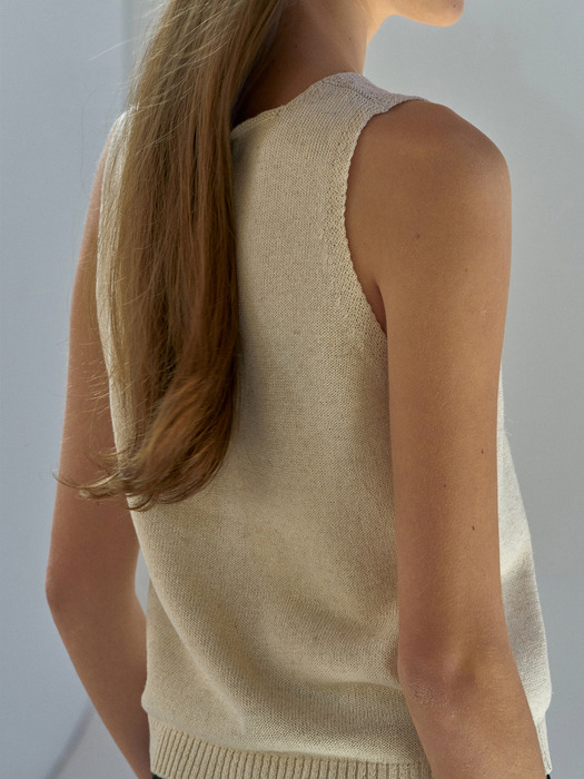 Paper sleeveless top (Oatmeal)