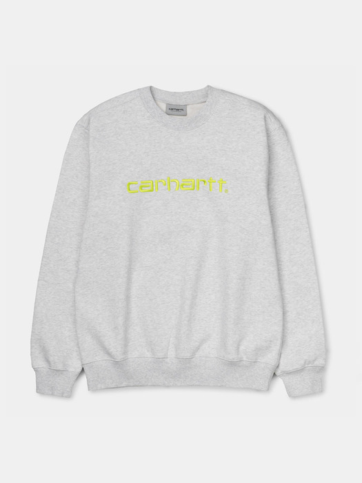 CARHARTT SWEATSHIRT_ASH HEATHER/LIME