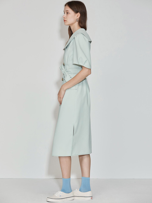 Double Button Belted Dress [Mint] JSDR0B908L1