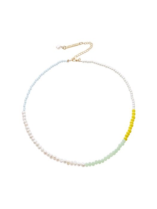 Color Beads & Pearl Necklace