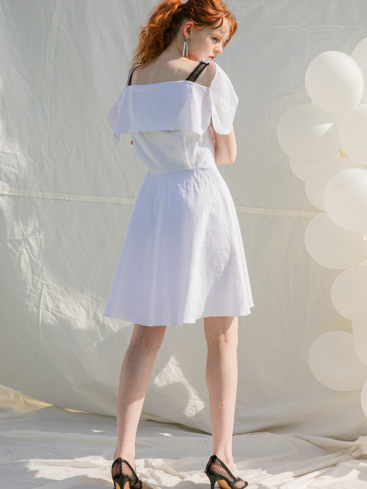 Sailor Wing Linen Dress_White