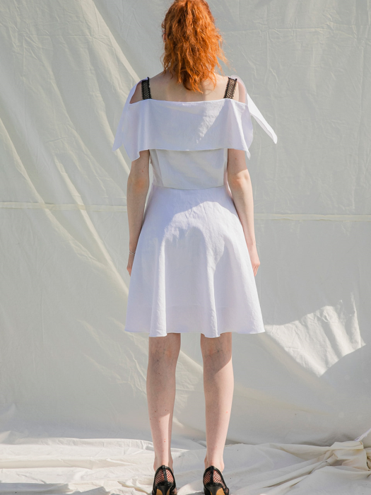 Sailor Wing Linen Dress_White