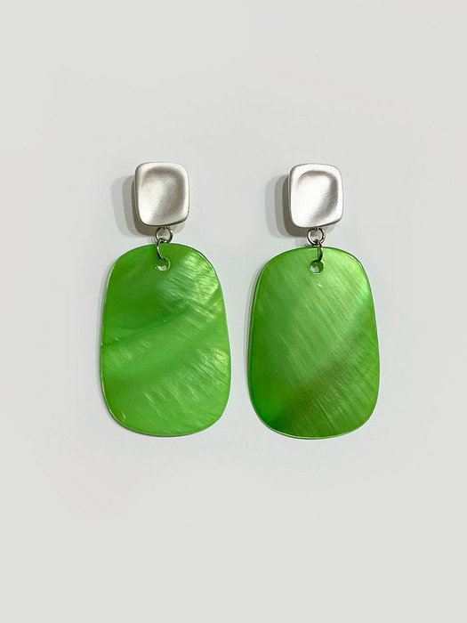 green nacre drop earring