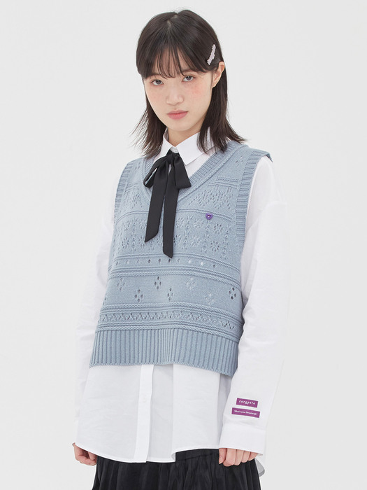 SCASI KNIT VEST_LIGHT BLUE