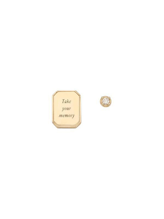스퀘어 원포인트 프레임 14K Gold 귀걸이 LPFJ1030G